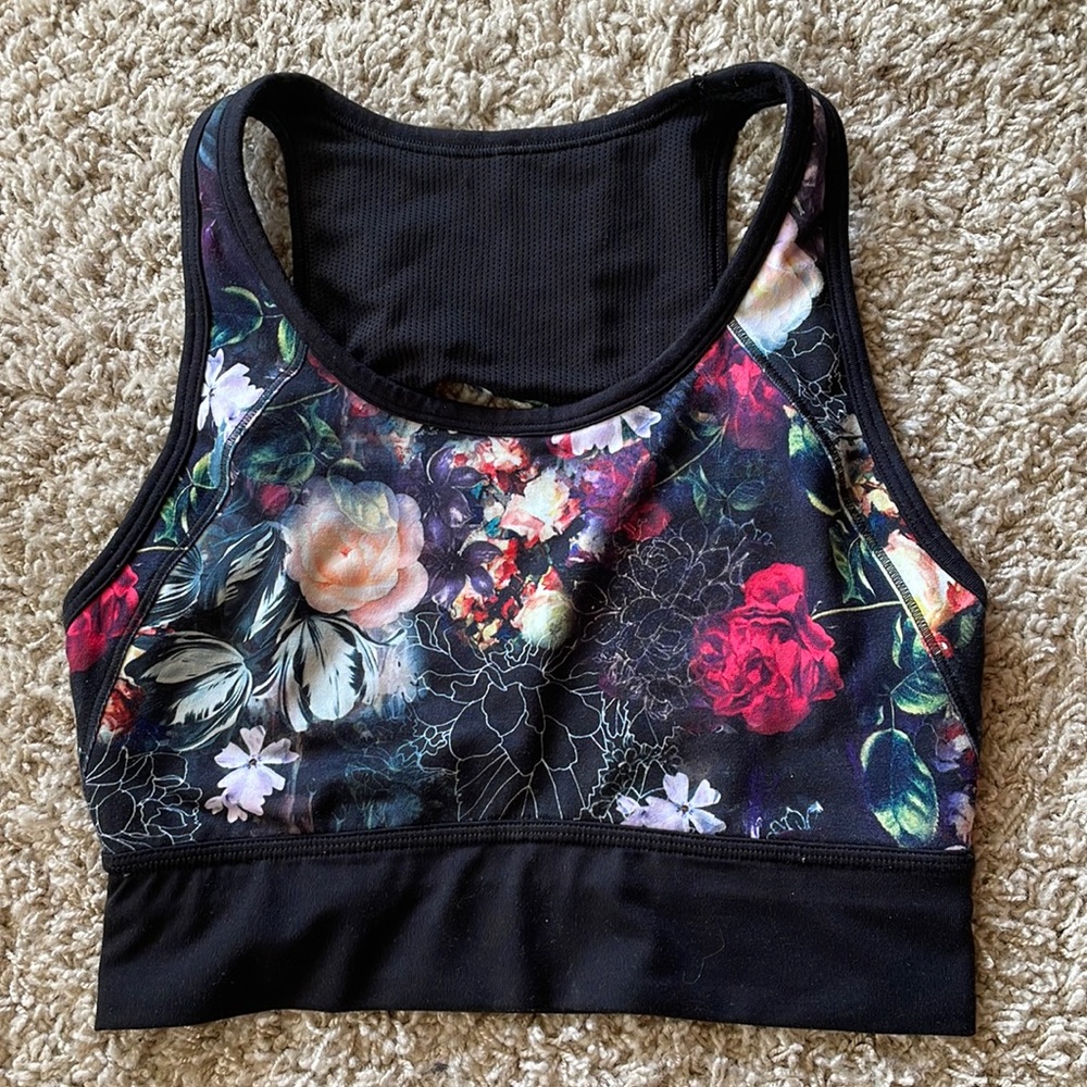 Athleta floral sports bra top VGUC